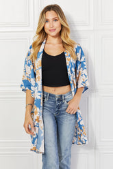 Kimono fleuri Justin Taylor Time To Grow en chambray